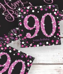 Pink Sparkle 90th Birthday Party Supplies | Balloon | Decoration | Pack